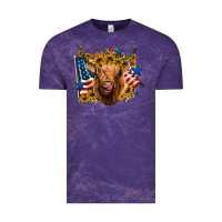 Cloud Purple 4th of july shaggy cow leopard background Vintage Tee - Jasminsmagicworld