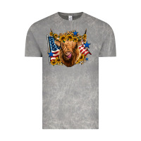 Cloud Rock 4th of july shaggy cow leopard background Vintage Tee - Jasminsmagicworld