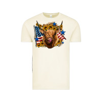 Vintage Arctic 4th of july shaggy cow leopard background Vintage Tee - Jasminsmagicworld