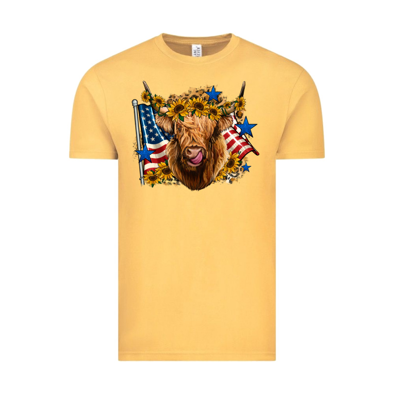 4th Of July Shaggy Cow Leopard Background Vintage Tee by Jasminsmagicworld | Teevron
