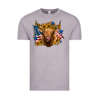 Vintage Zinc 4th of july shaggy cow leopard background Vintage Tee - Jasminsmagicworld