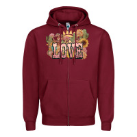 Burgundy love horse western floral Zipper Hoodie - NancyCooperArtShop