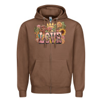 Chestnut love horse western floral Zipper Hoodie - NancyCooperArtShop