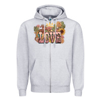 Heather Grey love horse western floral Zipper Hoodie - NancyCooperArtShop