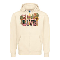 Sandshell love horse western floral Zipper Hoodie - NancyCooperArtShop