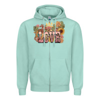 Seafoam love horse western floral Zipper Hoodie - NancyCooperArtShop