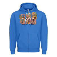 True Royal love horse western floral Zipper Hoodie - NancyCooperArtShop