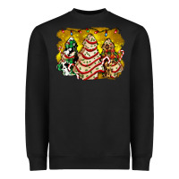 Black christmas tree cake and christmas pattern ado Heavyweight Sweatshirt - AdoDesignShop
