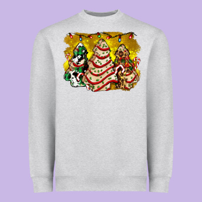 Christmas Tree Cake And Christmas Pattern Ado Heavyweight Sweatshirt Designed By Adodesignshop