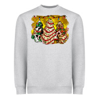 Heather Grey christmas tree cake and christmas pattern ado Heavyweight Sweatshirt - AdoDesignShop