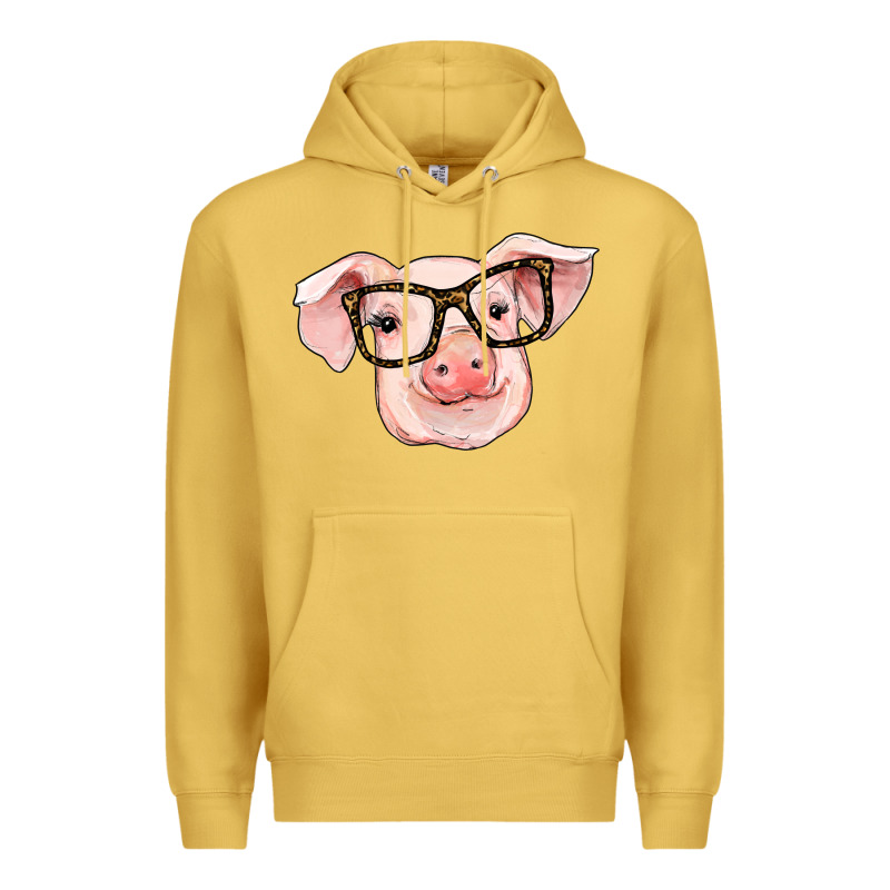 Pig With Glasses Premium Hoodie by RanaPortraitStore | Teevron