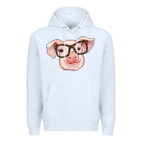 White pig with glasses Premium Hoodie - RanaPortraitStore