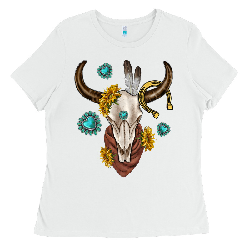 Western Cow Skull Ladies Tee by texasbilliewilder | Teevron