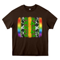 Chocolate Brown st patricks day rainbow brushstroke Heavy Core Tee - Artiststas