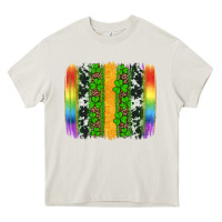 Cream st patricks day rainbow brushstroke Heavy Core Tee - Artiststas