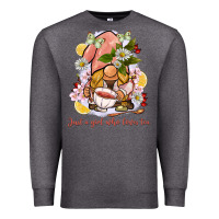 Charcoal Heather just a girl who loves tea gnome Premium Sweatshirt - BarkalooDesign