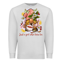 Dove Grey just a girl who loves tea gnome Premium Sweatshirt - BarkalooDesign