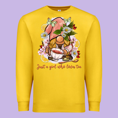 Just A Girl Who Loves Tea Gnome Premium Sweatshirt Designed By Barkaloodesign