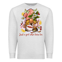 Oatmeal Heather just a girl who loves tea gnome Premium Sweatshirt - BarkalooDesign