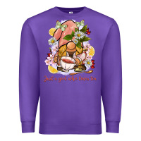 Purple just a girl who loves tea gnome Premium Sweatshirt - BarkalooDesign