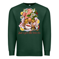 Sports Green just a girl who loves tea gnome Premium Sweatshirt - BarkalooDesign