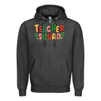 Charcoal Heather teacher squad Zipper Hoodie - MaliasSmallBusiness