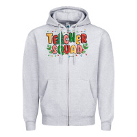 Heather Grey teacher squad Zipper Hoodie - MaliasSmallBusiness