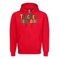 Red teacher squad Zipper Hoodie - MaliasSmallBusiness