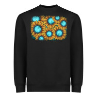 Black sunflower gemstone background Heavyweight Sweatshirt - JahusDesignShop
