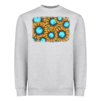 Heather Grey sunflower gemstone background Heavyweight Sweatshirt - JahusDesignShop