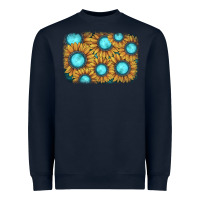 Navy sunflower gemstone background Heavyweight Sweatshirt - JahusDesignShop