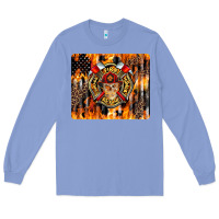 Colony Blue Firefighter Skull Long Sleeve Tee - LillyAllenDesigns