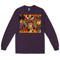 Plum Firefighter Skull Long Sleeve Tee - LillyAllenDesigns