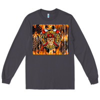 Smoke Firefighter Skull Long Sleeve Tee - LillyAllenDesigns
