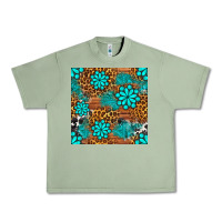 Oil Green leopard gemstone seamless pattern Urban Heavy Tee - BundleAndBundleShop