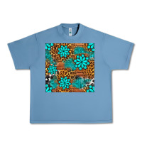Pebble Blue leopard gemstone seamless pattern Urban Heavy Tee - BundleAndBundleShop