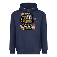 Navy black woman silhouette Heavyweight Hoodie - Artiststas