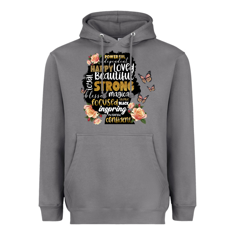 Black Woman Silhouette Heavyweight Hoodie by Artiststas | Teevron