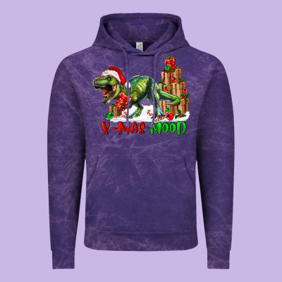 T- Rex X-mas Mood Vintage Hoodie Designed By Ranaportraitstore