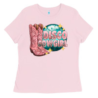 Bubblegum Pink western disco cowgirl Ladies Tee - texasbilliewilder