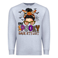 Heather Grey one spooky hair stylist Premium Sweatshirt - BarkalooDesign
