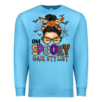 Ocean Blue one spooky hair stylist Premium Sweatshirt - BarkalooDesign