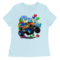 Baby Blue monster truck autism Ladies Tee - Zillion Design Studio