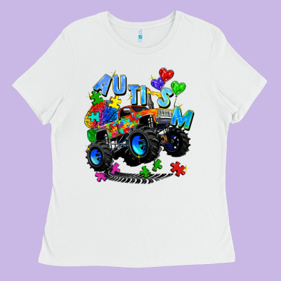 Monster Truck Autism Ladies Tee Designed By Zillion Design Studio