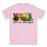 Bubblegum Pink peace love green lizard Classic Tee - LillyAllenDesigns