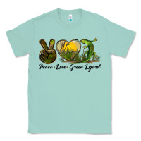 Seafoam peace love green lizard Classic Tee - LillyAllenDesigns