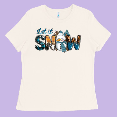 Ladies Tee Let It Snow Snowman