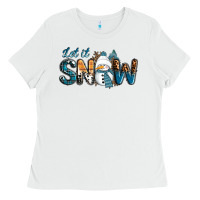 White Let It Snow Snowman Ladies Tee - RanaPortraitStore