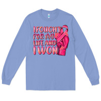 Colony Blue i fought for my life and i won Long Sleeve Tee - NancyCooperArtShop