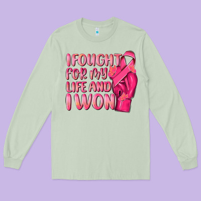I Fought For My Life And I Won Long Sleeve Tee Designed By Nancycooperartshop